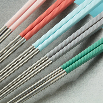【家居】分色不銹鋼筷5雙組 SK30503