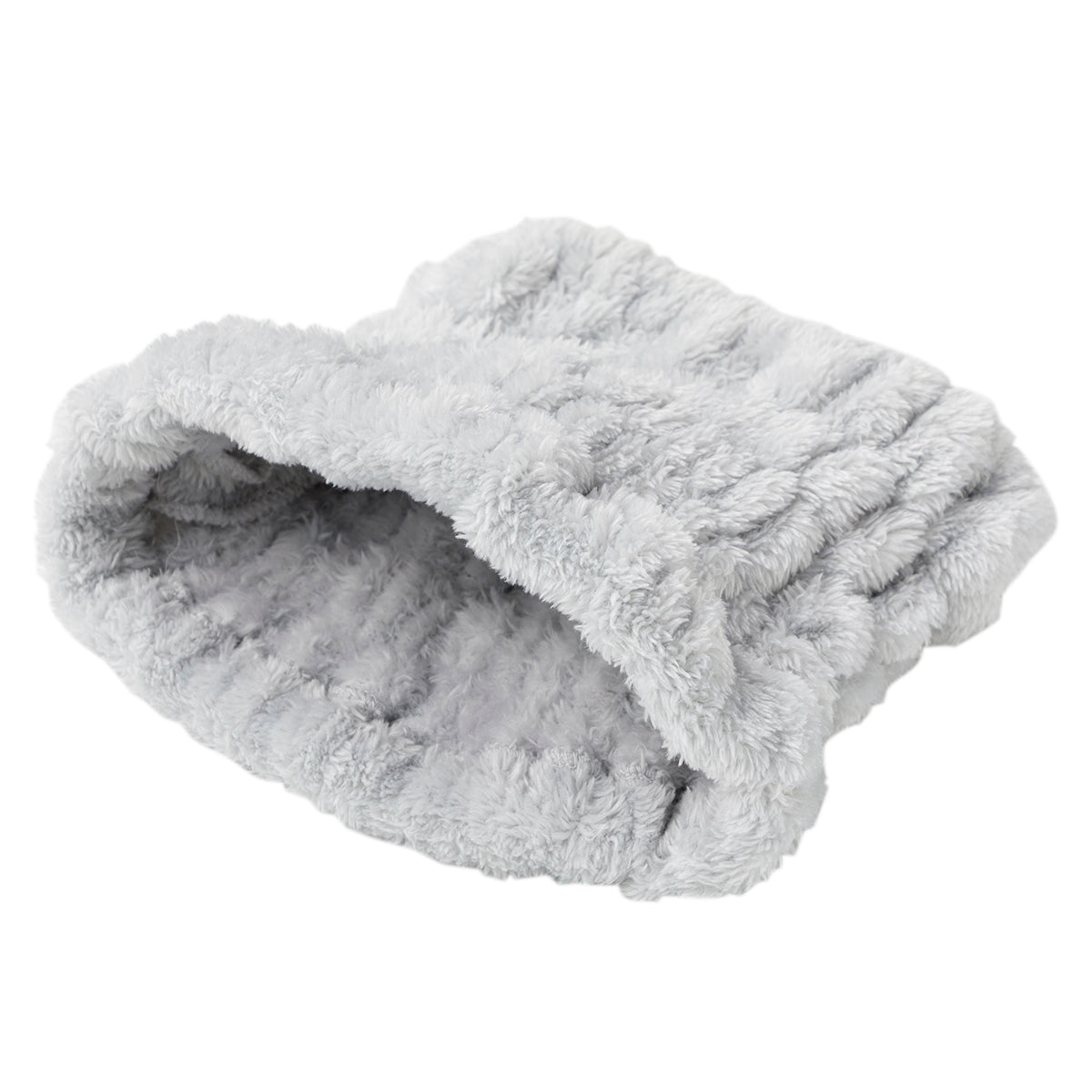 【家居】法蘭絨包頭巾 淡灰色 QE05
