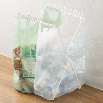 【家居】可摺疊分類垃圾袋支架 P麥麩 白色