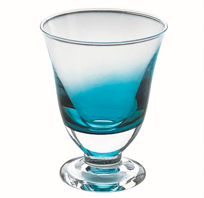 【家居】手工玻璃高腳酒杯 70ml 冰藍